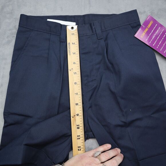 Dickies Shorts Boys 10 Blue Chino Mid Rise Hook Eye Zip Pocket Pleated - Picture 3 of 16